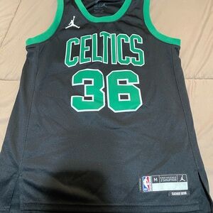 Jordan Black and Green Celtics #36 Basketball Jersey